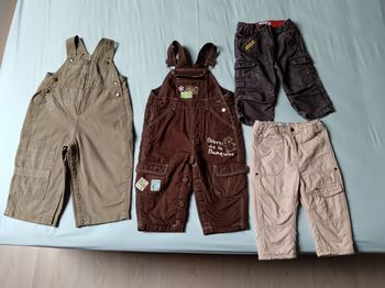 Lot de 4 pantalons salopettes 12 mois