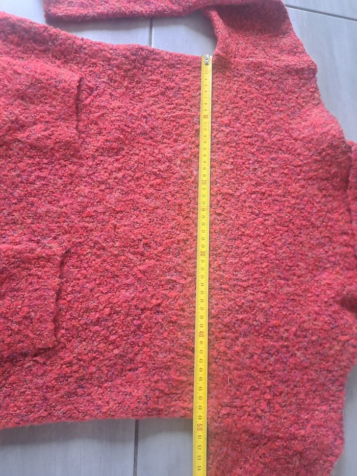 Pull d'hiver vintage Col roulé rouge - photo numéro 6