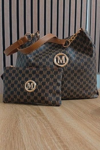 Sac à main MIM avec pochette assortie - Marron - Neuf