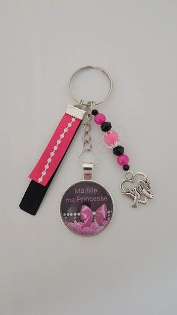 Cadeau ma fille, porte clé message bijoux de sac " ma fille ma princesse"
