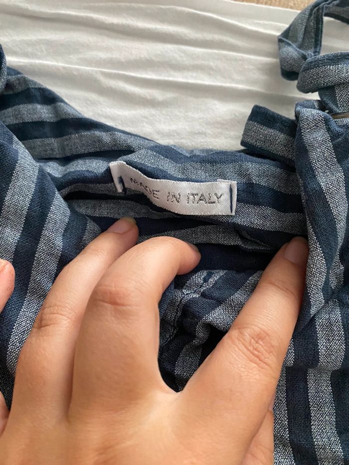 🌿 Robe longue rayée – Lin – Made in Italy – Taille 36 🇮🇹 - photo numéro 3