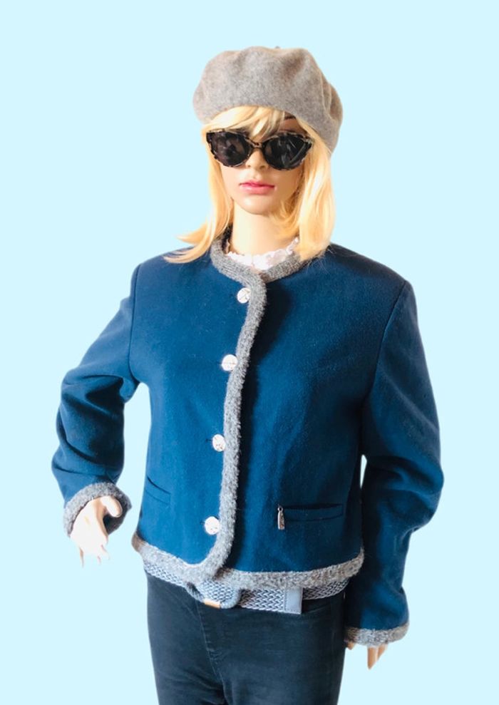 🇦🇹Jolie petite veste courte vintage cottagecore en laine Tyrolean Trachen style wool jacket🇦🇹 - photo numéro 5