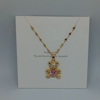 Collier fantaisie enfant mignon ourson doré