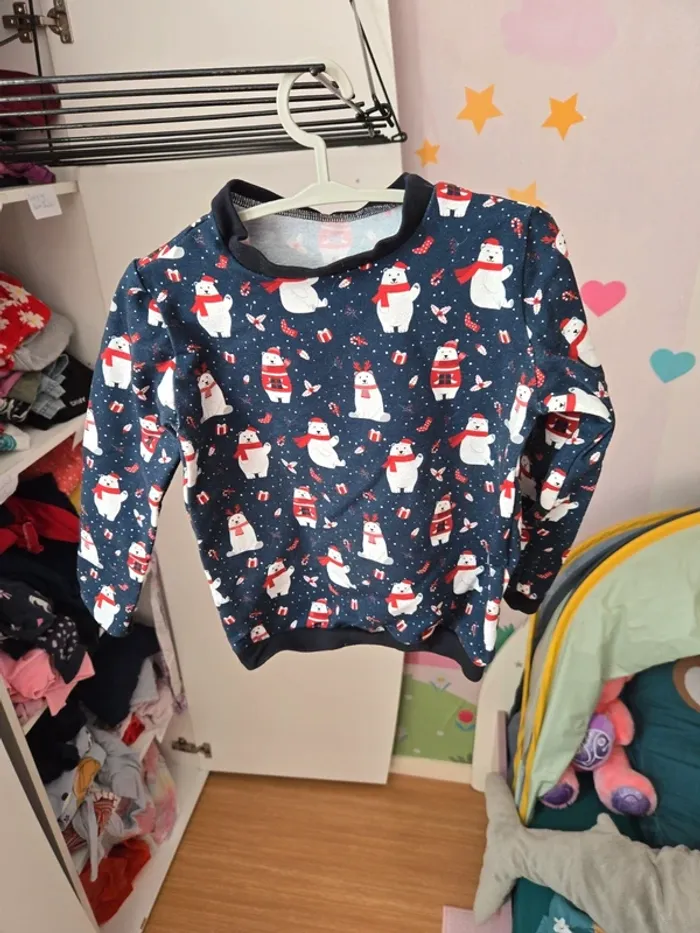 Sweat Noël garçon fait main taille 4 ans - photo numéro 2