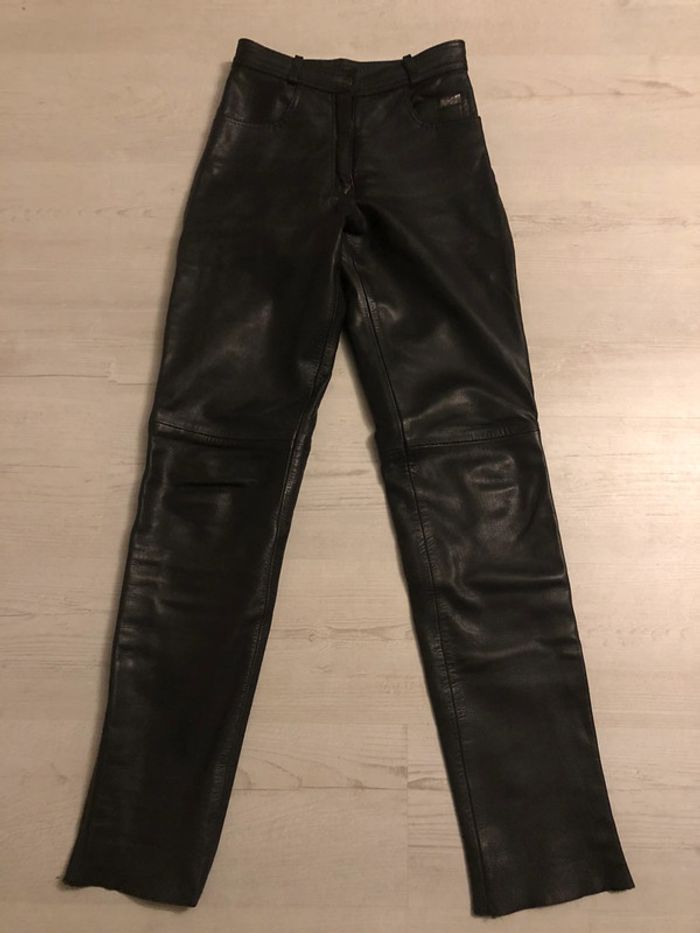 BB-Pantalon moto en cuir « mac adam » T36 porté 1h