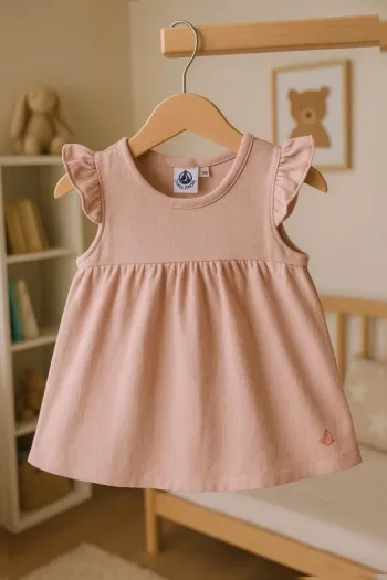 Joli haut bébé fille Petit Bateau rose poudré – 18 mois