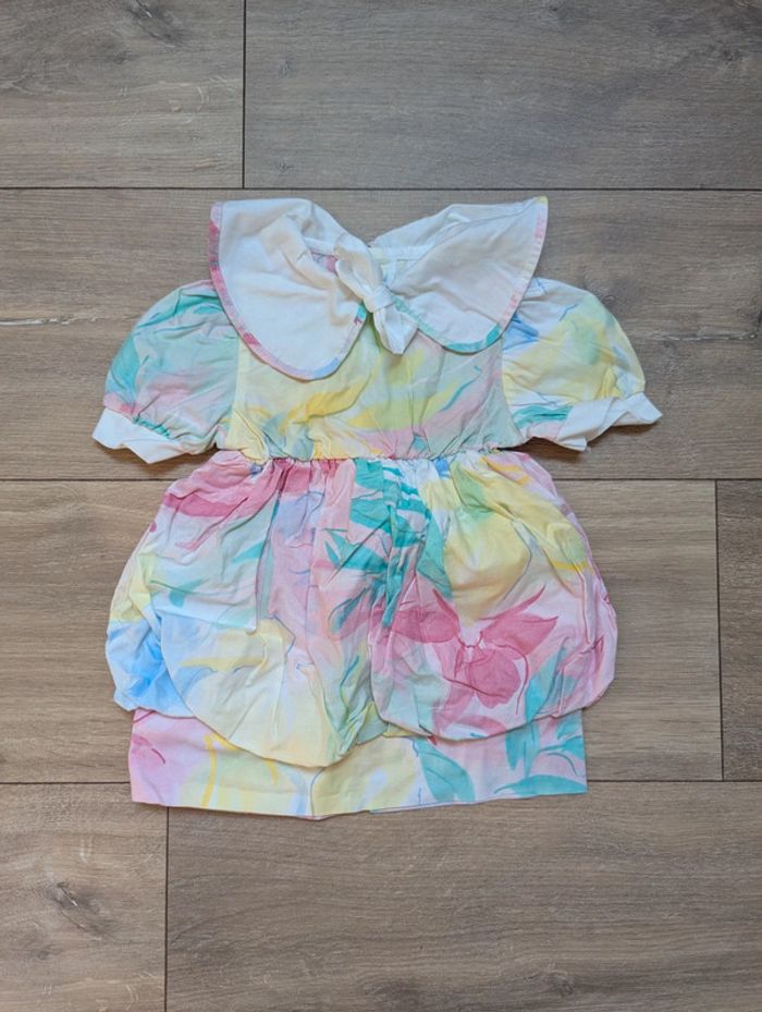 Superbe robe vintage multicolore 6 mois