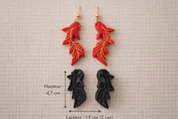 Lot de 2 emporte-pièces plume stylisée – Pampilles élancées – Bijoux DIY