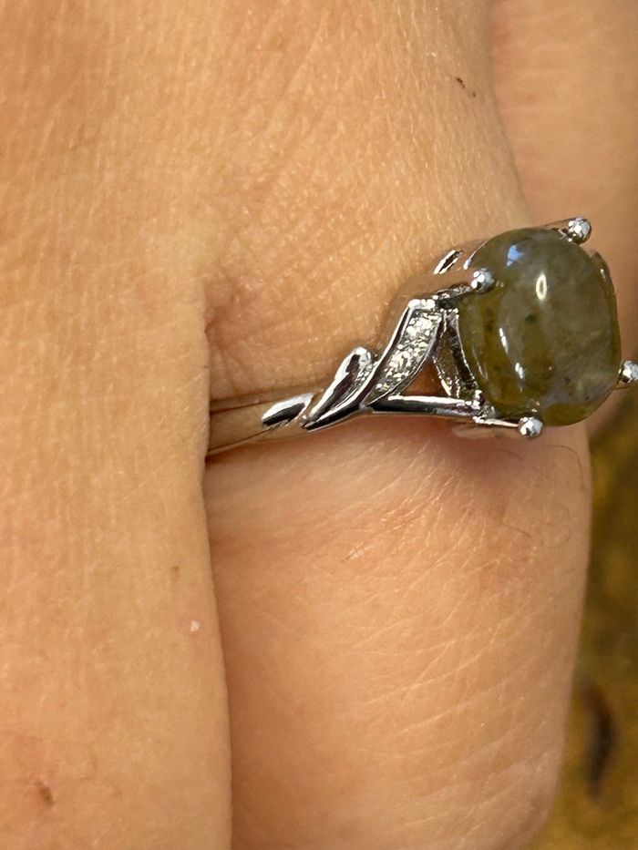 Bague réglable en laiton et labradorite - photo numéro 3