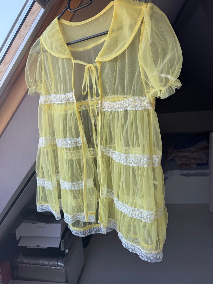 Blouse  jaune transparente