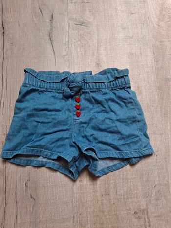 Short couleur jeans léger fille 12 mois