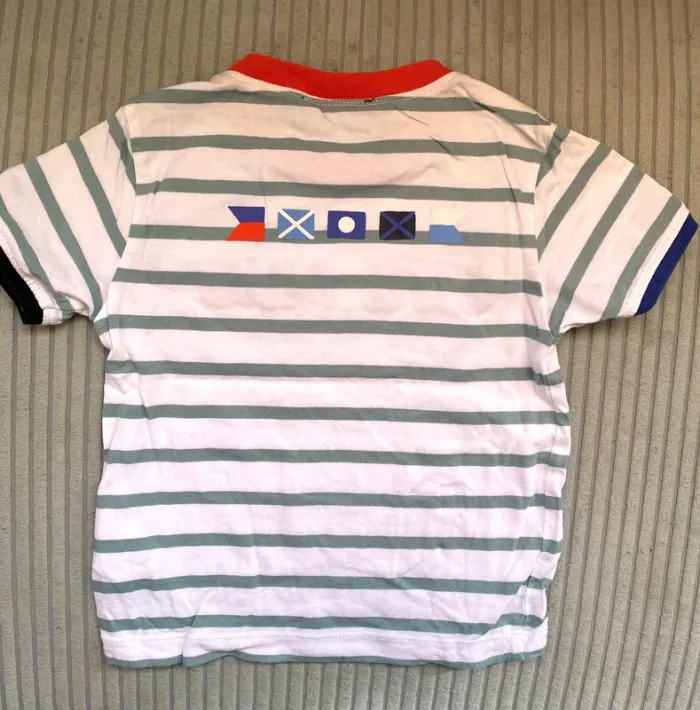 Tee shirt rayé gris bleu capitaine 24 mois Hublot - photo numéro 4