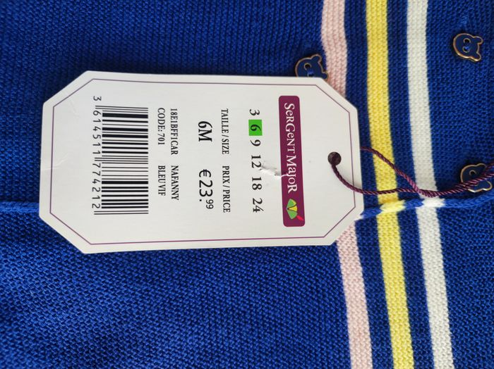 Gilet bleu fille - Taille 6 mois - Sergent Major - Neuf - photo numéro 5