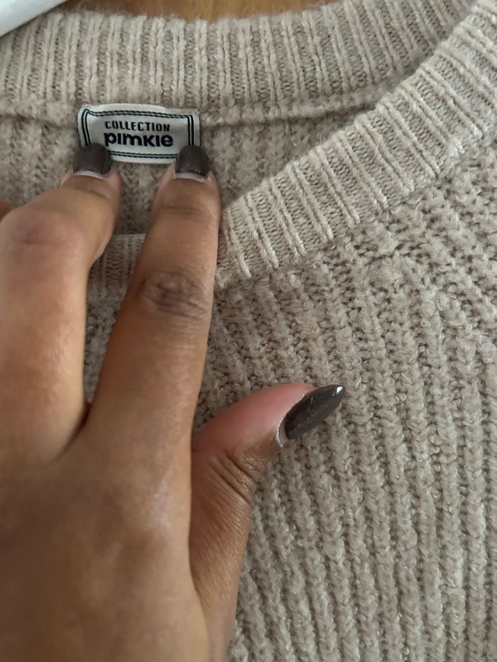 Robe pull beige - photo numéro 2