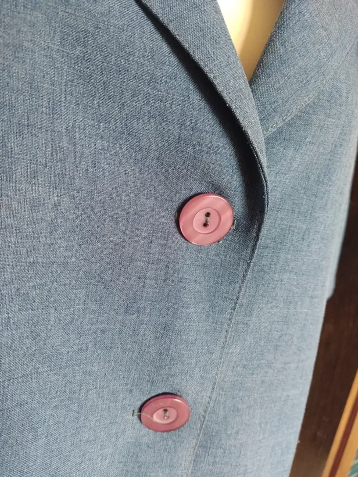 Veste jacket manches courtes printemps été toile bleue blue spring summer - photo numéro 2