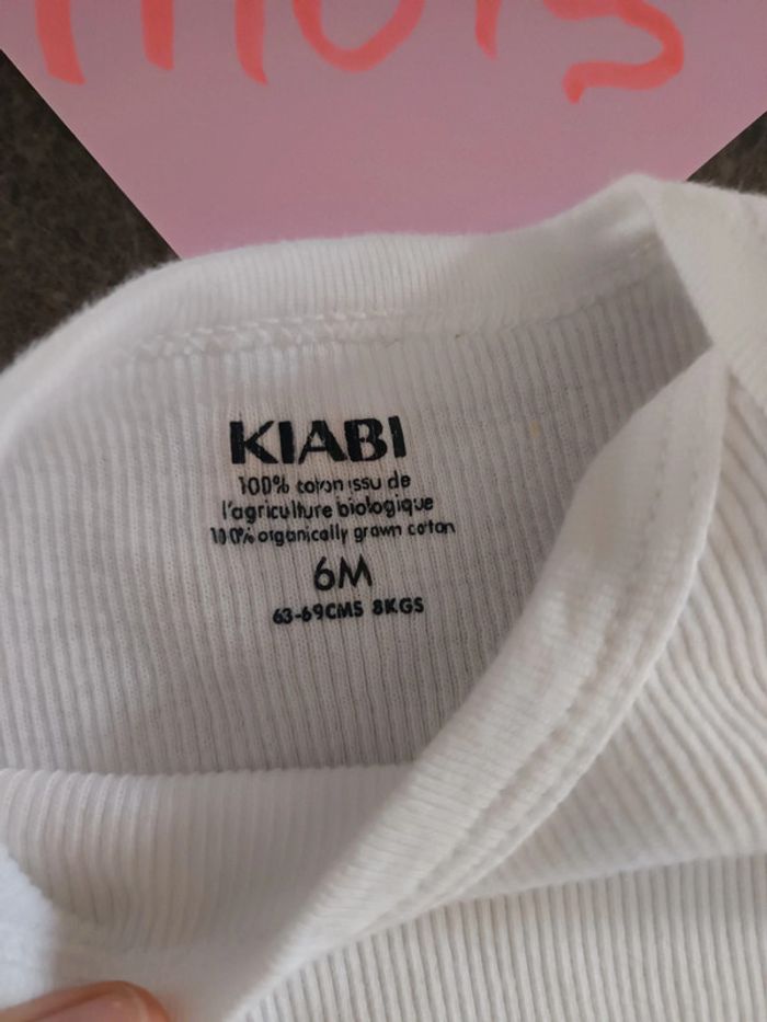 Body blanc côtelé 6 mois - photo numéro 2