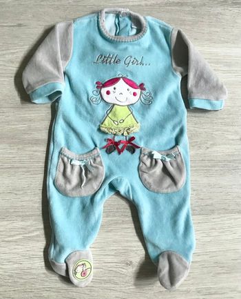 Pyjama velours 0-1mois
