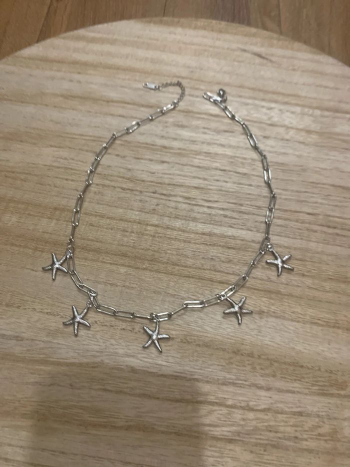 collier étoile de mer argentée