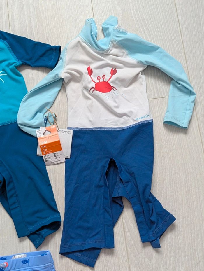 Lot 3 maillot de bain 12mois 2 maillot anti UV 50+ - photo numéro 6