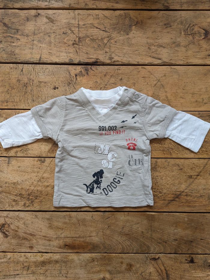 Lot de 4 tee-shirts manches longues - 3 mois - photo numéro 12