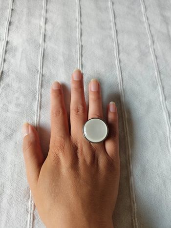 bague ajustable en acier inoxydable argenté