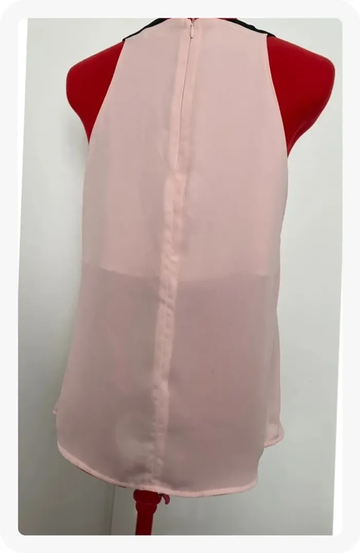 Top drapé rose pale et noir Camaïeu - photo numéro 3