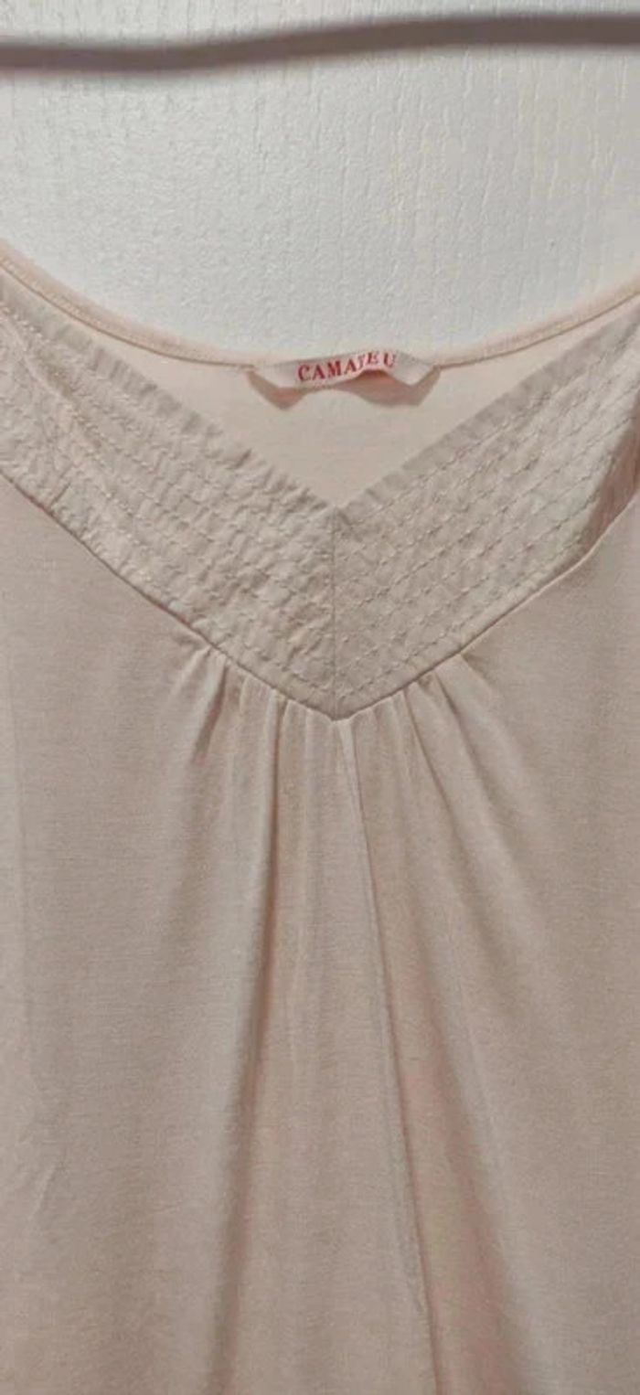 Top bretelles rose pêche Camaïeu 38 - photo numéro 3