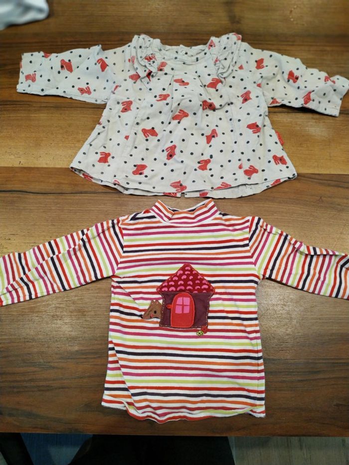 Lot de 2 hauts manches longues 6 mois