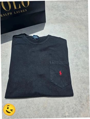 T-shirt Ralph Lauren S coupe col rond noir Homme Men tee63