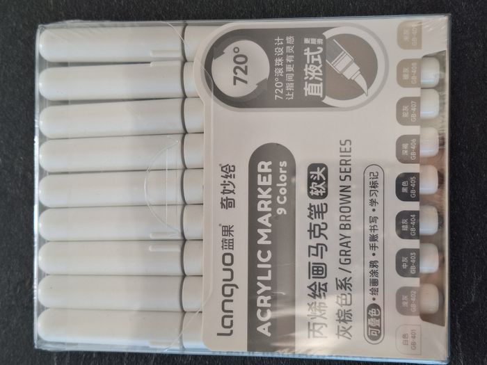 Boîte de 9 feutres acryliques Languo – Gray Brown Series