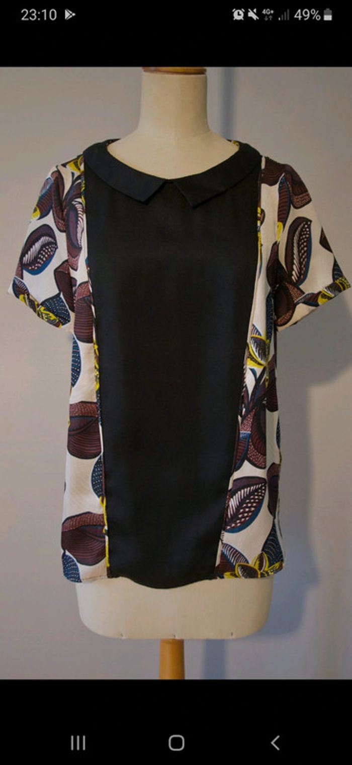 Top col Claudine imprimé feuilles kookai 36