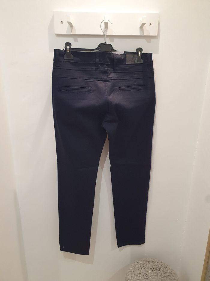 Pantalon Chino stretch bleu marine Taille 42 - photo numéro 3