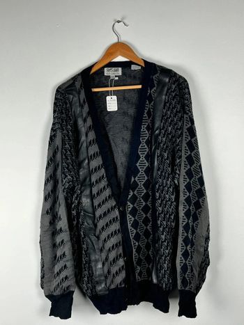 Pull City Streets cardigan noir et gris taille XL