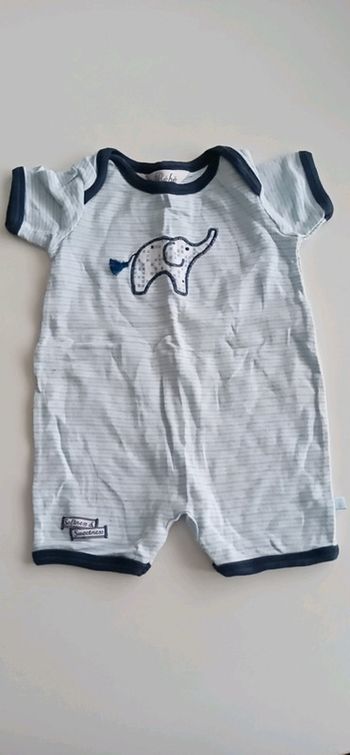 Combi short bleu T 0 mois