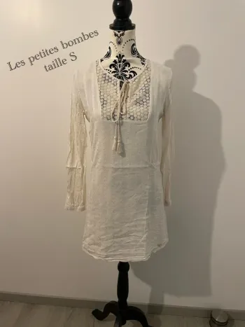 Robe style bohème les petites bombes taille 36 crème
