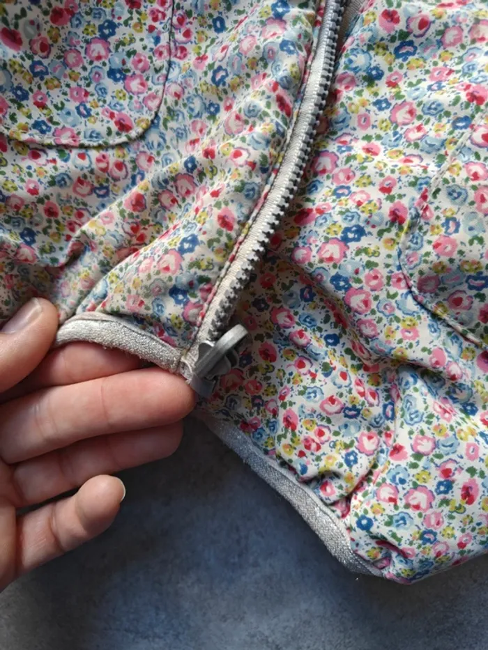 Doudoune réversible liberty et beige - photo numéro 3