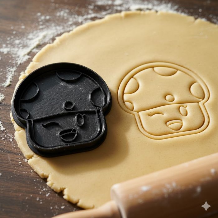 Emporte-pièce Champignon Kawaii 8cm pour biscuits et pâtisserie