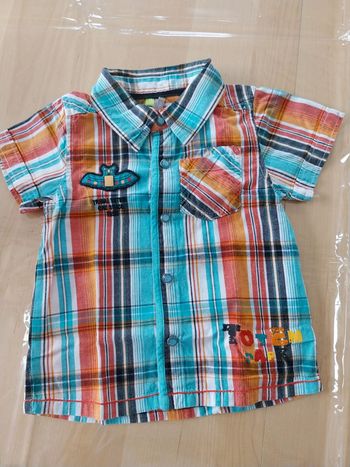 Chemise manches courtes bébé garçon 12 mois multicolore motif indien