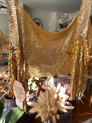 Magnifique Top de soirée doré | Taille unique