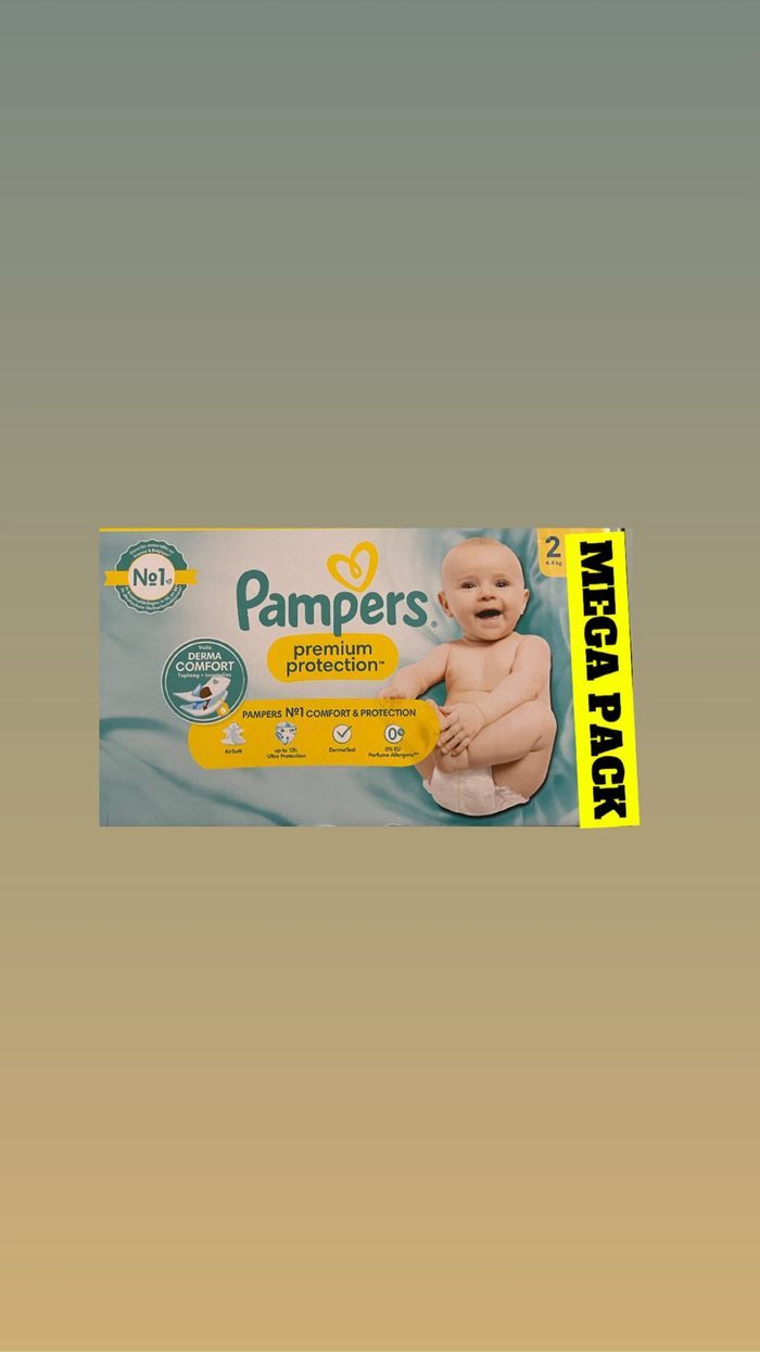 🍼 Pampers Premium Protection Taille 2 – Méga Pack 🧡