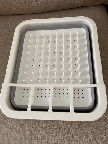 Égouttoir rétractable blanc en plastique – très bon état