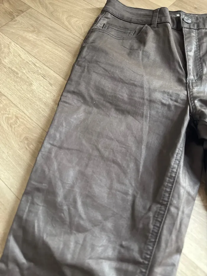 Pantalon marron similicuir Cache Cache - photo numéro 3