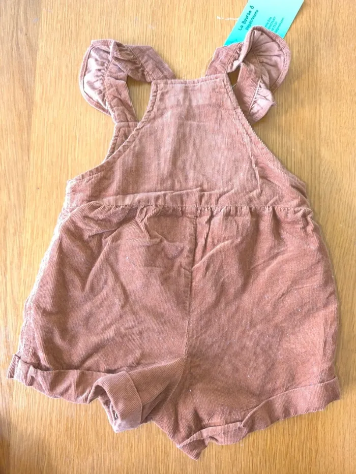 324969 salopette short marron fille 6 mois boutchou - photo numéro 2