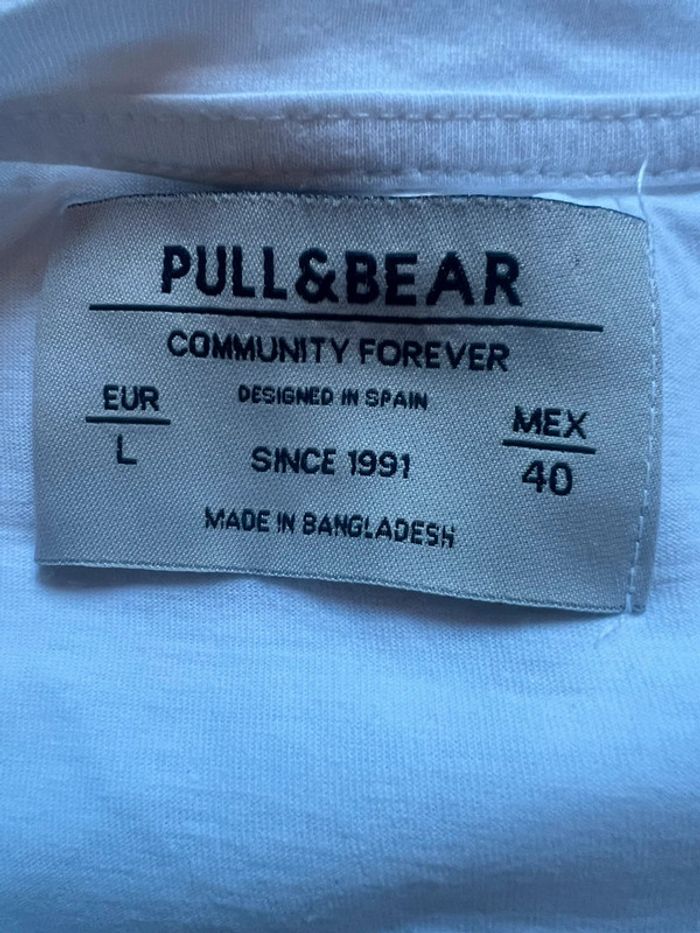 Tee-shirt homme blanc Pull & Bear taille L - photo numéro 4