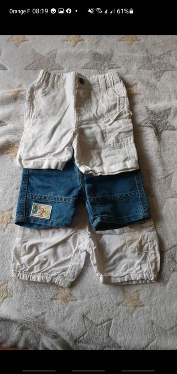 Short blanc et jeans bébé garçon 6 mois