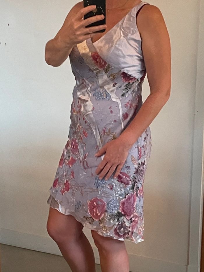 Robe légère parme et rose soie 42 - photo numéro 2