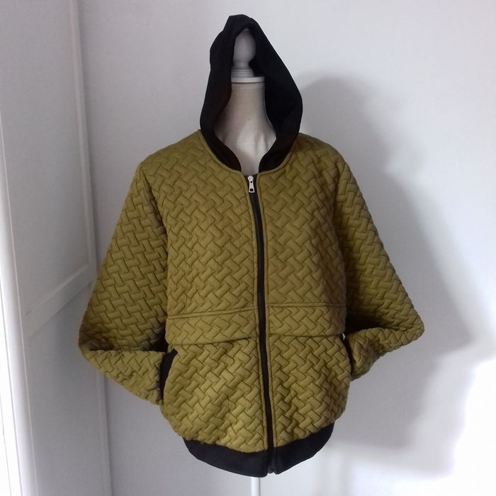 BLOUSON MATELASSE VERT OLIVE CAPUCHE NOIRE - T.XL - - photo numéro 2