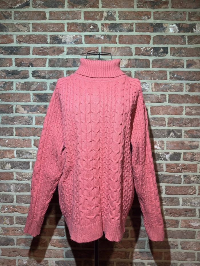 Pull col roulé torsadé rose Lili Sidonie Taille M / 38 - photo numéro 2