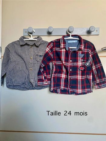 Lot de 2 chemises a manches longues 24 mois