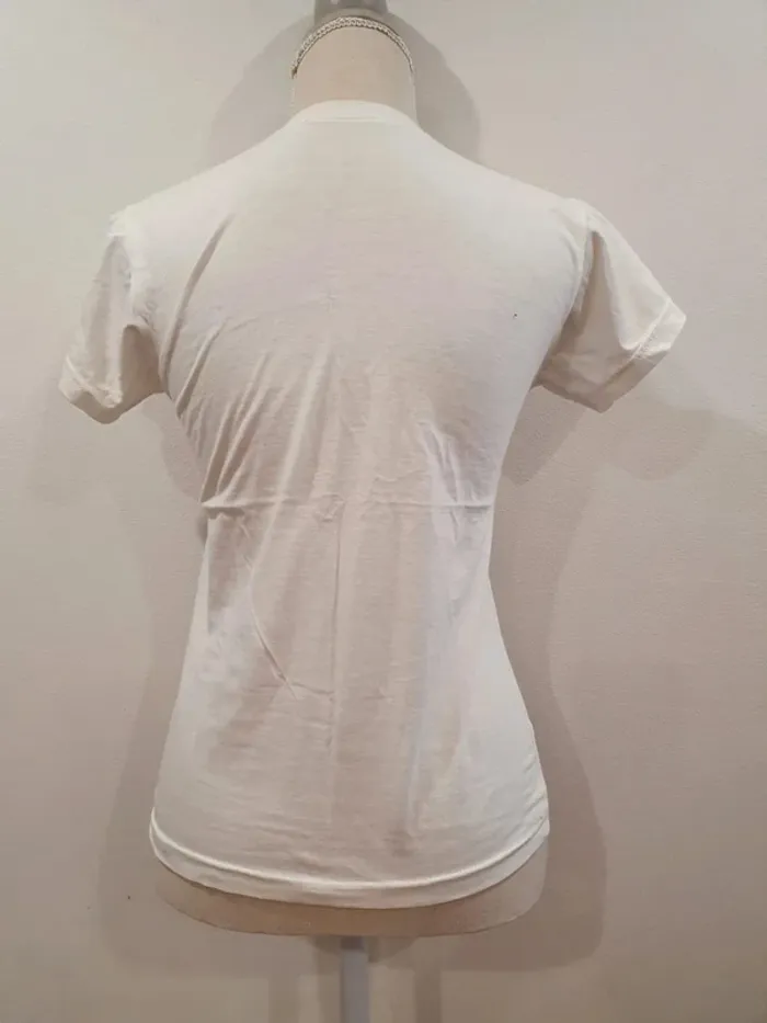 Tee shirt blanc noir taille S 36 John lennon yoko ono - photo numéro 3